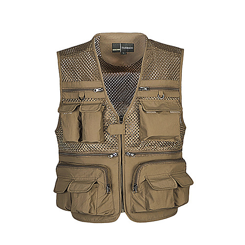 

Men's Hiking Vest / Gilet Fishing Vest Military Tactical Vest Sleeveless V Neck Vest / Gilet Jacket Top Outdoor Lightweight Breathable Quick Dry Sweat wicking Autumn / Fall Spring Polyester Solid