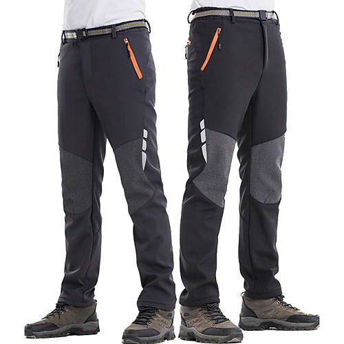 

Men's Hiking Pants Trousers Softshell Pants Winter Outdoor Thermal Warm Windproof Fleece Lining Breathable Male black Male Army Green Male grey Hunting Fishing Hiking S M L XL XXL