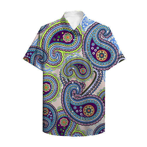 

Men's Shirt 3D Print Graphic Print Short Sleeve Daily Tops Basic Casual Green