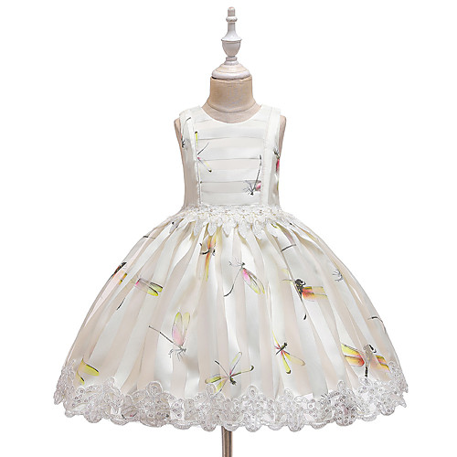 

Princess Knee Length Christmas / Event / Party Flower Girl Dresses - Tulle Sleeveless Jewel Neck with Beading / Appliques / Solid