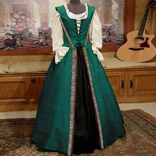 

Lady Outlander Retro Vintage Medieval Dress Masquerade Prom Dress Women's Costume Black / Purple / Red Vintage Cosplay Party Halloween Long Sleeve