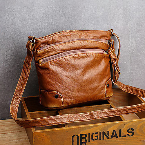 

women solid multi-pocket middle-aged crossbody bag shoulder bag