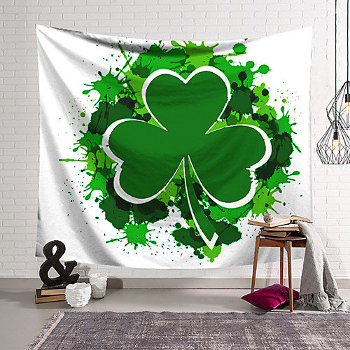 

Saint Patrick's Day Wall Tapestry Art Decor Blanket Curtain Hanging Home Bedroom Living Room Decoration Polyester Shamrock Lucky