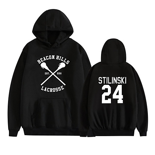 

Men's Pullover Hoodie Sweatshirt Graphic Number Letter Print Hooded Daily Holiday Other Prints Active Casual Hoodies Sweatshirts Long Sleeve White Black Red