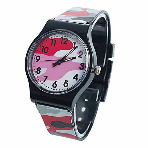 

ByedogCamouflage Children Watch Quartz Wristwatch for Girls Boy (Red)