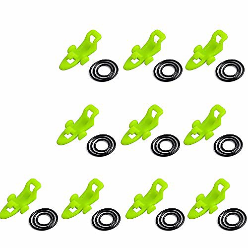 

Fishing Hook Keeper Fishing Rod Keeper with 3 Different Rubber Rings Fishing Rod Hook Holder 10pcs Green