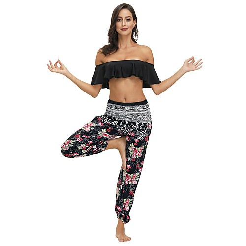 

Women's Yoga Pants Side Pockets Harem Bottoms Breathable Quick Dry Black Yoga Fitness Gym Workout Sports Activewear / Casual / Athleisure
