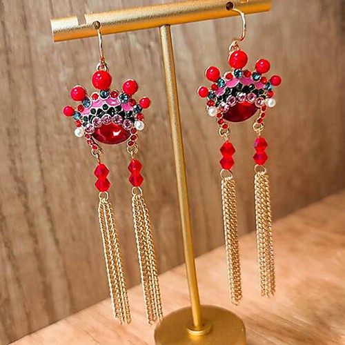 

Women's Cubic Zirconia Stud Earrings Drop Earrings Stylish Trendy Imitation Pearl Earrings Jewelry Red For Date Festival