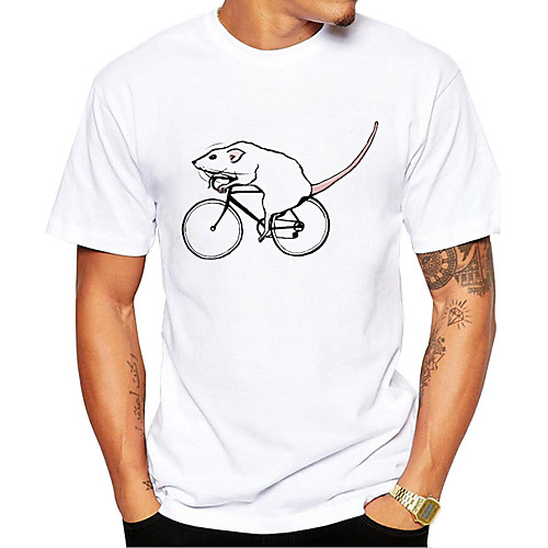 

Men's Unisex T shirt Hot Stamping Animal Plus Size Print Short Sleeve Daily Tops 100% Cotton Basic Casual White