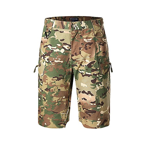 

Men's Hiking Shorts Hiking Cargo Shorts Waterproof Ventilation Breathability Wearproof Summer Solid Colored Camo / Camouflage Cotton for CP Color Black Camouflage XS S M L XL