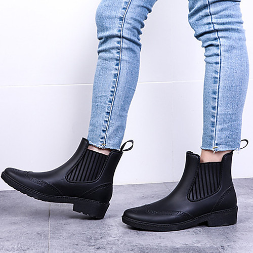 

Women's Boots Chunky Heel Round Toe Booties Ankle Boots Classic Daily PVC Solid Colored Black / Booties / Ankle Boots