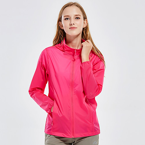 

Men's Hiking Skin Jacket Hiking Windbreaker Outdoor Solid Color Packable Lightweight UV Sun Protection Windproof Outerwear Jacket Top Hunting Fishing Climbing Pink Sky Blue Rose Red / Quick Dry