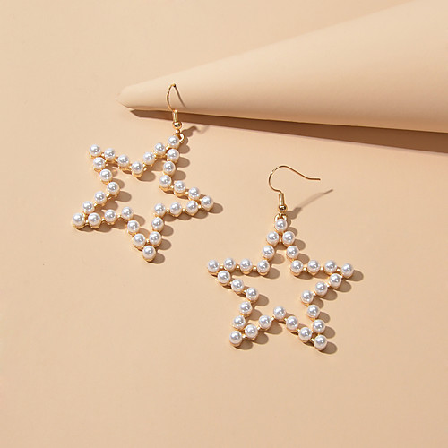 

Women's Drop Earrings Star Sweet Imitation Pearl Earrings Jewelry Gold For Date Birthday