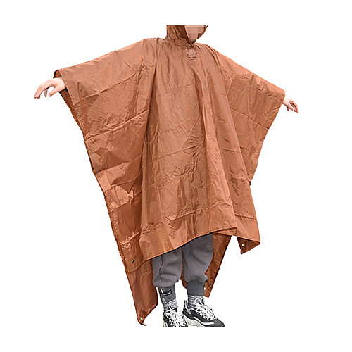 

Men's Rain Poncho Waterproof Hiking Jacket Rain Jacket Outdoor Solid Color Waterproof Portable Lightweight Breathable Raincoat Poncho Top Fishing Running Camping / Hiking / Caving Coffee / Quick Dry