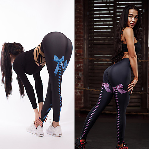 

Women's Leggings Patchwork Bowknot Sport Athleisure Pants / Trousers Pants Top Bottoms Breathable Soft Comfortable Plus Size Yoga Exercise & Fitness Everyday Use Casual Daily Outdoor Exercising