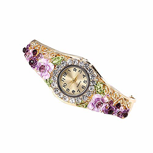 

Watches for Girls,Analog Quartz Movement Wrist Watch Diamond Bracelet Watch(Purple)