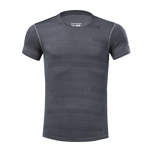 

Men's T shirt Hiking Tee shirt Short Sleeve Crew Neck Tee Tshirt Top Outdoor Lightweight Breathable Quick Dry Soft Summer Chinlon Polyester Solid Color Black Army Green Blue Fishing Climbing Running