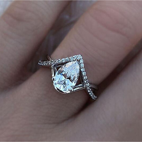 

Ring Cubic Zirconia White Rhinestone Alloy Heart Elegant Fashion 1pc 6 7 8 9 10 / Women's