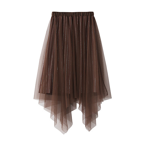 

Women's Party Evening Ceremony Elegant Streetwear Skirts Solid Colored Beaded Split Black Blushing Pink Brown