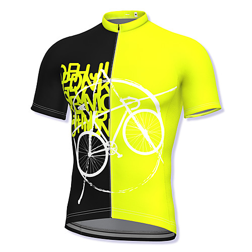 

21Grams Men's Short Sleeve Cycling Jersey Yellow Bike Top Mountain Bike MTB Road Bike Cycling Breathable Quick Dry Sports Clothing Apparel / Athleisure