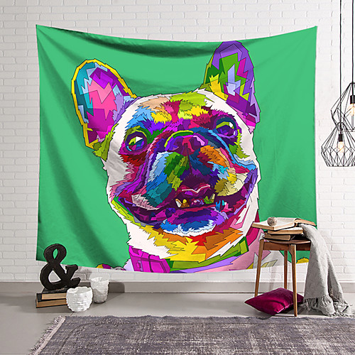 

Wall Tapestry Art Decor Blanket Curtain Hanging Home Bedroom Living Room Decoration Polyester Color French Bulldog