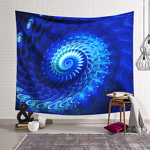 

Wall Tapestry Art Decor Blanket Curtain Hanging Home Bedroom Living Room Decoration Polyester Blue Object Rotating