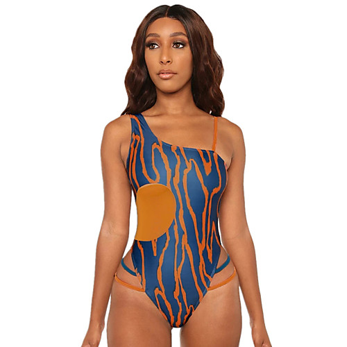 

Women's One Piece Swimsuit Padded Swimwear Bodysuit Swimwear Blue Breathable Quick Dry Comfortable Sleeveless - Swimming Surfing Water Sports Summer Normal / Elastane