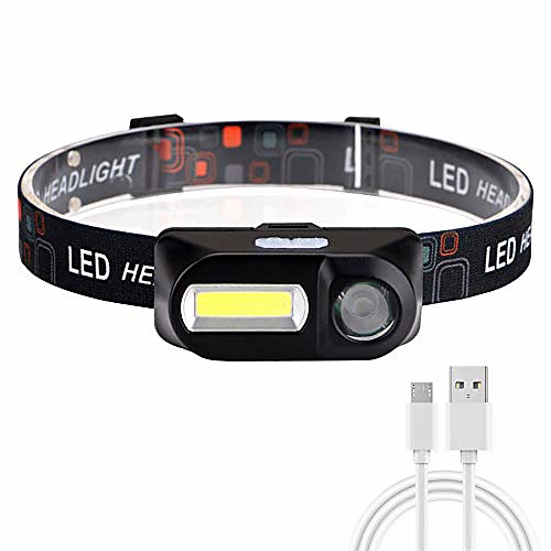 

Headlamp, rechargeable led headlamp flashlights, adjustable and comfortable for children and adults with 6 lighting modes, easy to use, perfect for running, camping