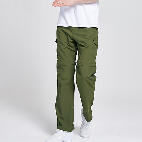 

Men's Hiking Pants Trousers Convertible Pants / Zip Off Pants Hiking Cargo Shorts Solid Color Outdoor Waterproof Windproof Breathable Quick Dry Bottoms Army Green Khaki Hunting Fishing Climbing M L