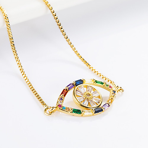 

Women's Multicolor Cubic Zirconia Bracelet Geometrical Heart Stylish Simple Copper Bracelet Jewelry Gold / Multicolor 2 For Daily Promise