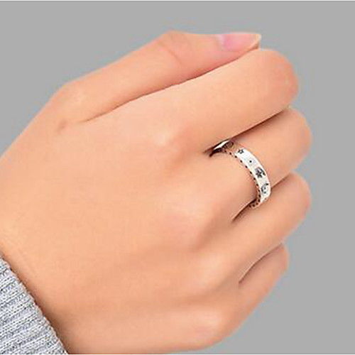 

Open Cuff Ring Silver Alloy Moon Star Stylish Simple 1pc Adjustable / Women's
