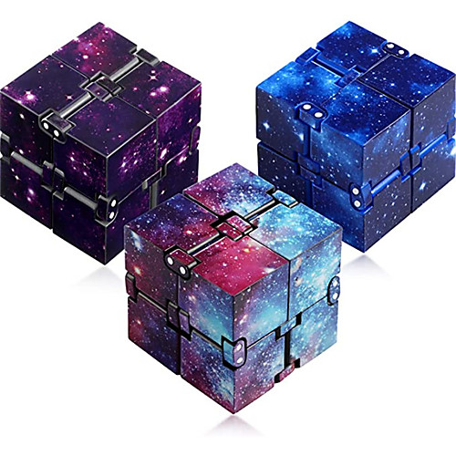 

Speed Cube Set 3 pcs Magic Cube IQ Cube Infinity Cubes Magic Cube Sensory Fidget Toy Puzzle Cube Stress and Anxiety Relief Office Desk Toys Decompression Toys Starry Sky Kid's Adults' Toy Gift