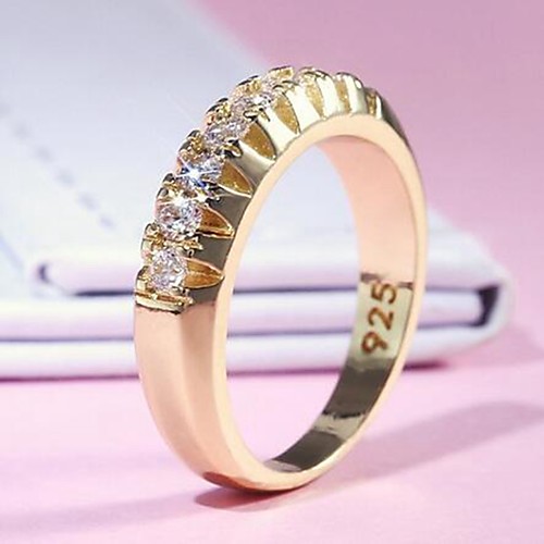 

Ring Gold Rhinestone Alloy Stylish Simple 1pc 6 7 8 9 10 / Women's