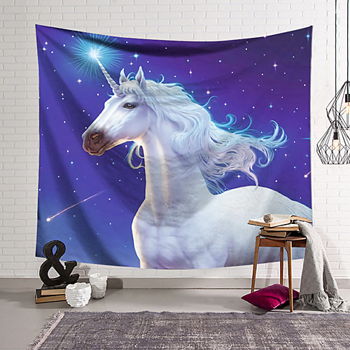 

Wall Tapestry Art Decor Blanket Curtain Hanging Home Bedroom Living Room Decoration Polyester Unicorn Starry Sky