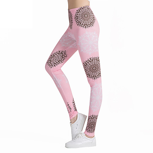 

Women's High Waist Yoga Pants Leggings Bottoms Tummy Control Butt Lift Breathable Pink Yoga Fitness Gym Workout Winter Sports Activewear Stretchy Slim / Athletic / Athleisure