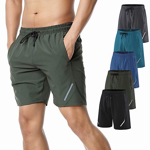 

Men's Running Shorts Athletic Bottoms Gym Workout Marathon Jogging Training Exercise Breathable Quick Dry Moisture Wicking Sport Solid Colored Coral Blue Black Blue Grey Dark Green / Micro-elastic