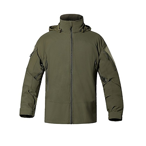 

Men's Hunting Jacket Outdoor Waterproof Windproof Wearproof Fall Spring Summer Solid Colored Camo Polyester Grey Green