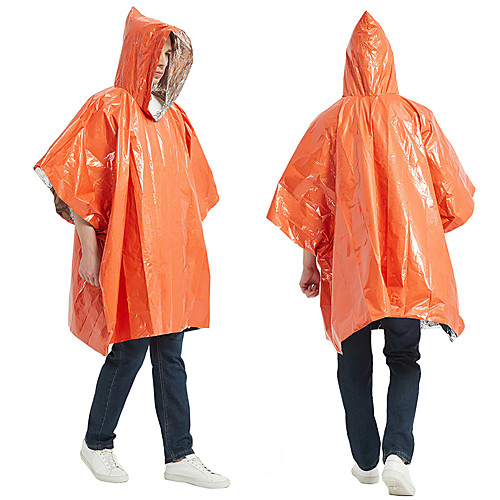 

Men's Rain Poncho Waterproof Hiking Jacket Rain Jacket Outdoor Solid Color Waterproof Portable Lightweight Breathable Raincoat Poncho Top Fishing Running Camping / Hiking / Caving Orange / Quick Dry