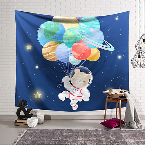 

Wall Tapestry Art Decor Blanket Curtain Hanging Home Bedroom Living Room Decoration Polyester Little Bear Holding a Balloon