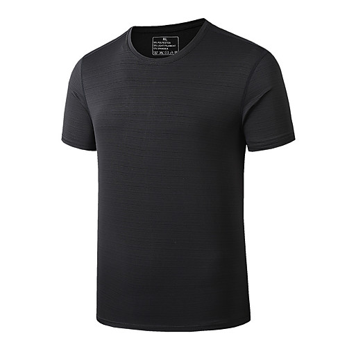 

Men's T shirt Hiking Tee shirt Short Sleeve Crew Neck Tee Tshirt Top Outdoor Lightweight Breathable Quick Dry Soft Summer Elastane Polyester Solid Color Black Army Green Blue Fishing Climbing Running
