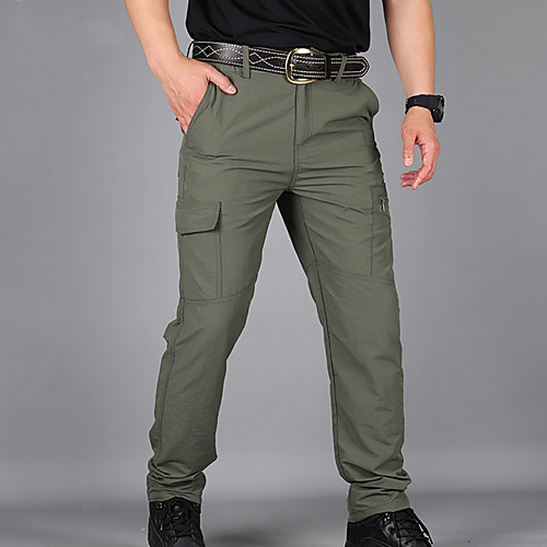 

Men's Work Pants Hiking Cargo Pants Tactical Pants 6 Pockets Military Solid Color Summer Outdoor Ripstop Water Resistant Quick Dry Multi Pockets Zipper Pocket Elastic Waist Blue Grey Khaki Green Black