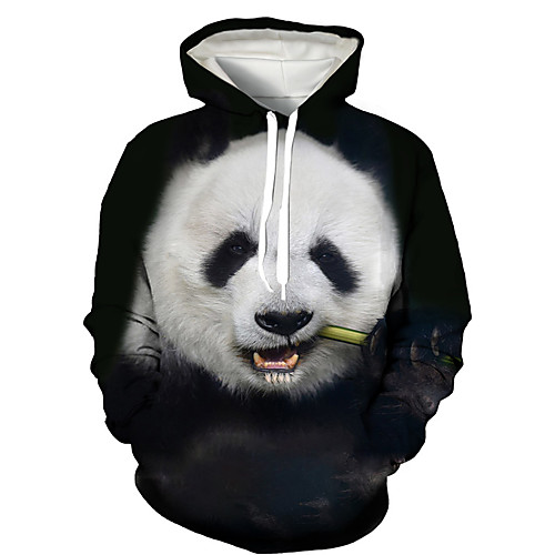 

Men's Pullover Hoodie Sweatshirt Graphic Prints Panda Print Daily Holiday 3D Print 3D Print Hoodies Sweatshirts Black