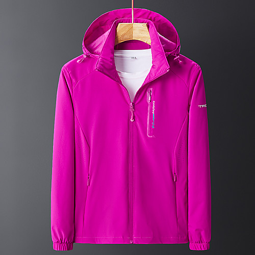 

Women's Hiking Jacket Hiking Windbreaker Outdoor Solid Color Waterproof Lightweight Windproof Breathable Top Hunting Fishing Climbing Purple Blue Rose Red / Quick Dry
