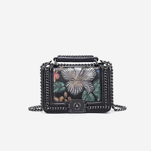 

Women's Bags PU Leather Crossbody Bag Chain Tribal Daily Going out 2021 Chain Bag MessengerBag Black