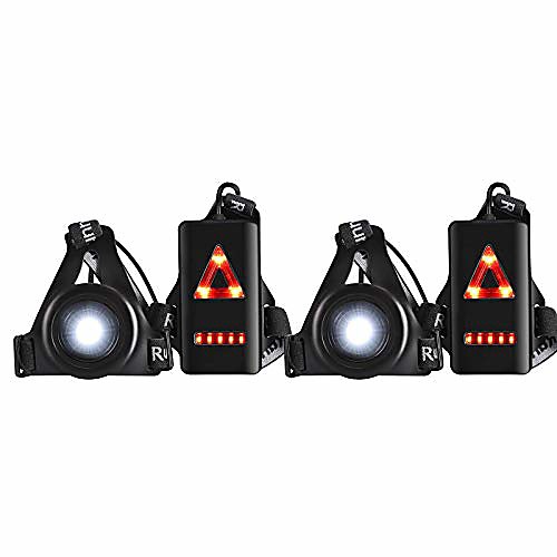

Running night lamp, waterproof outdoor sports USB charge jogging chest light 3 lighting modes with detachable fastening strap (2 pack)