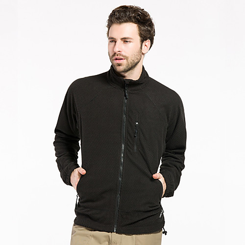 

Men's Hunting Fleece Jacket Outdoor Waterproof Windproof Fleece Lining Warm Fall Winter Solid Colored Polyester Black Green Brown