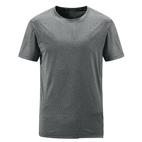 

Men's T shirt Hiking Tee shirt Short Sleeve Crew Neck Tee Tshirt Top Outdoor Lightweight Breathable Quick Dry Soft Summer Polyester Solid Color Dark Grey Blue Grey Fishing Climbing Running