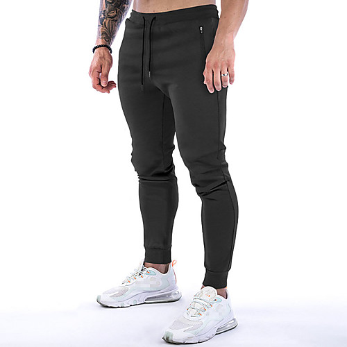 

Men's Joggers Jogger Pants Athletic Pants / Trousers Bottoms Drawstring Zipper Pocket Cotton Winter Fitness Gym Workout Running Training Exercise Breathable Moisture Wicking Soft Sport Solid Colored