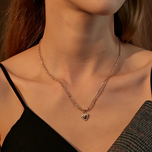 

Women's Pendant Necklace Necklace Classic Heart Simple Fashion Classic Cute Alloy Gold 45 cm Necklace Jewelry 1pc For Party Evening Street Gift Birthday Party / Charm Necklace