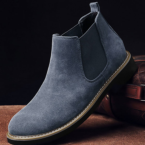 

Men's Boots Comfort Shoes Chelsea Boots Work Boots Daily Suede PU Booties / Ankle Boots Black Blue Khaki Winter
